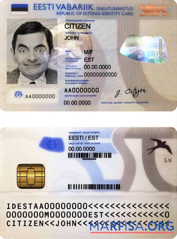 Printable Estonia ID template